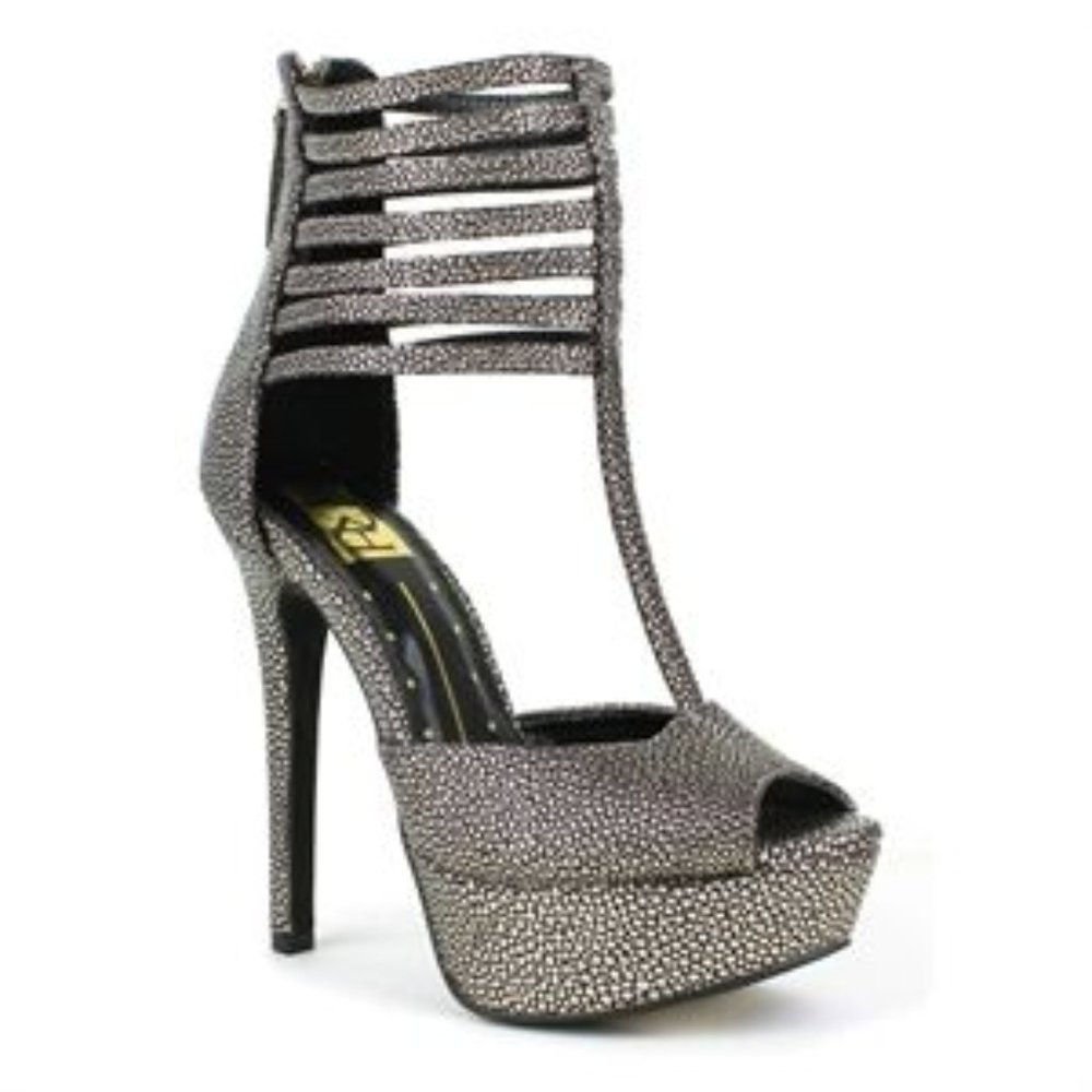 Fahrenheit Metallic Ankle Cuff T Strap Platform